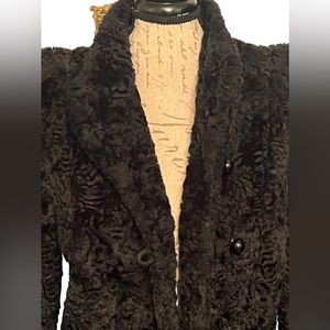 Vintage long black very heavy coat size medium